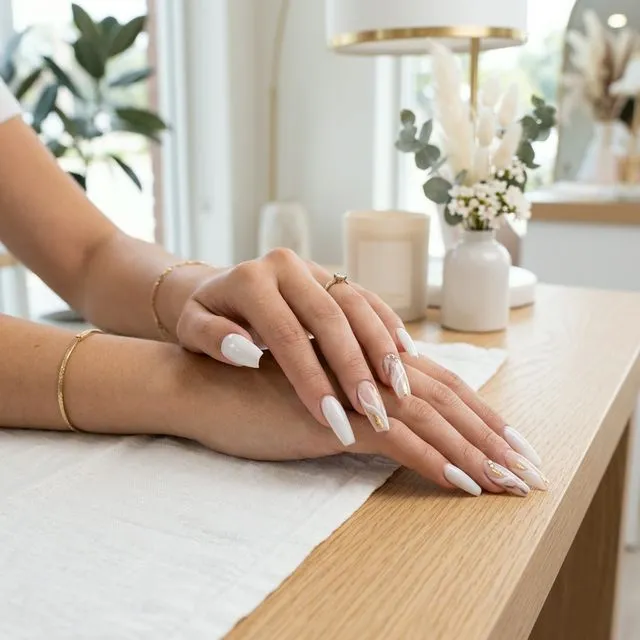 Acrylic nail service at City Nails + Beauty